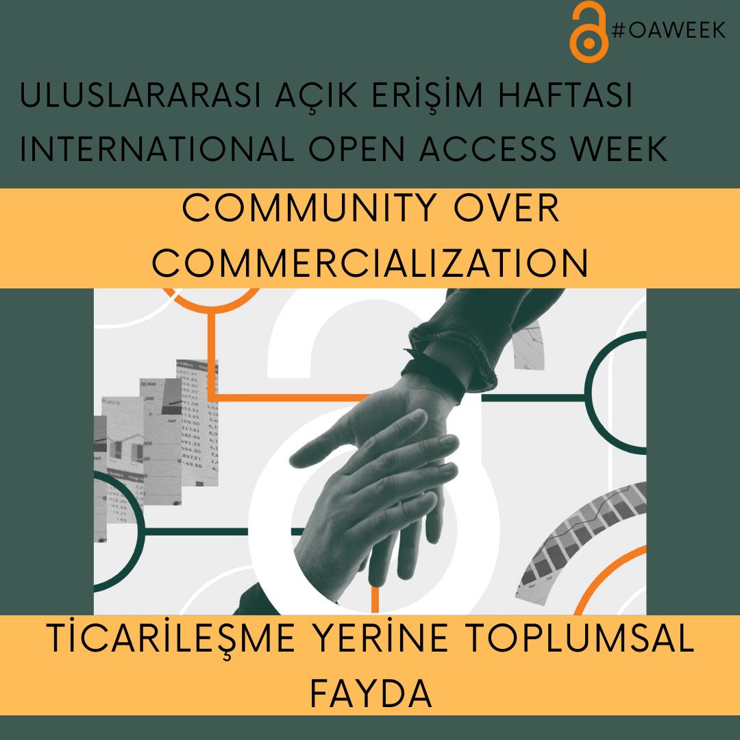 Açık Erişim haftası bu yılki teması ''Ticarileştirme Yerine Toplumsal Fayda'' 21-27 Ekim' de düzenlenmektedir.

#OAWeek   #AE2024