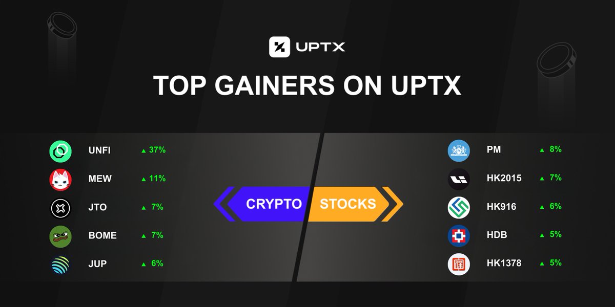 🚀#UPTX Top Gainers Alert!

📈Crypto: $UNFI has skyrocketed by 37%!
📊Stocks: $PM surged with an impressive 8%!

Don’t miss out on these opportunities—start trading now on UPTX : uptx.com

#Crypto #Stocks #Web3