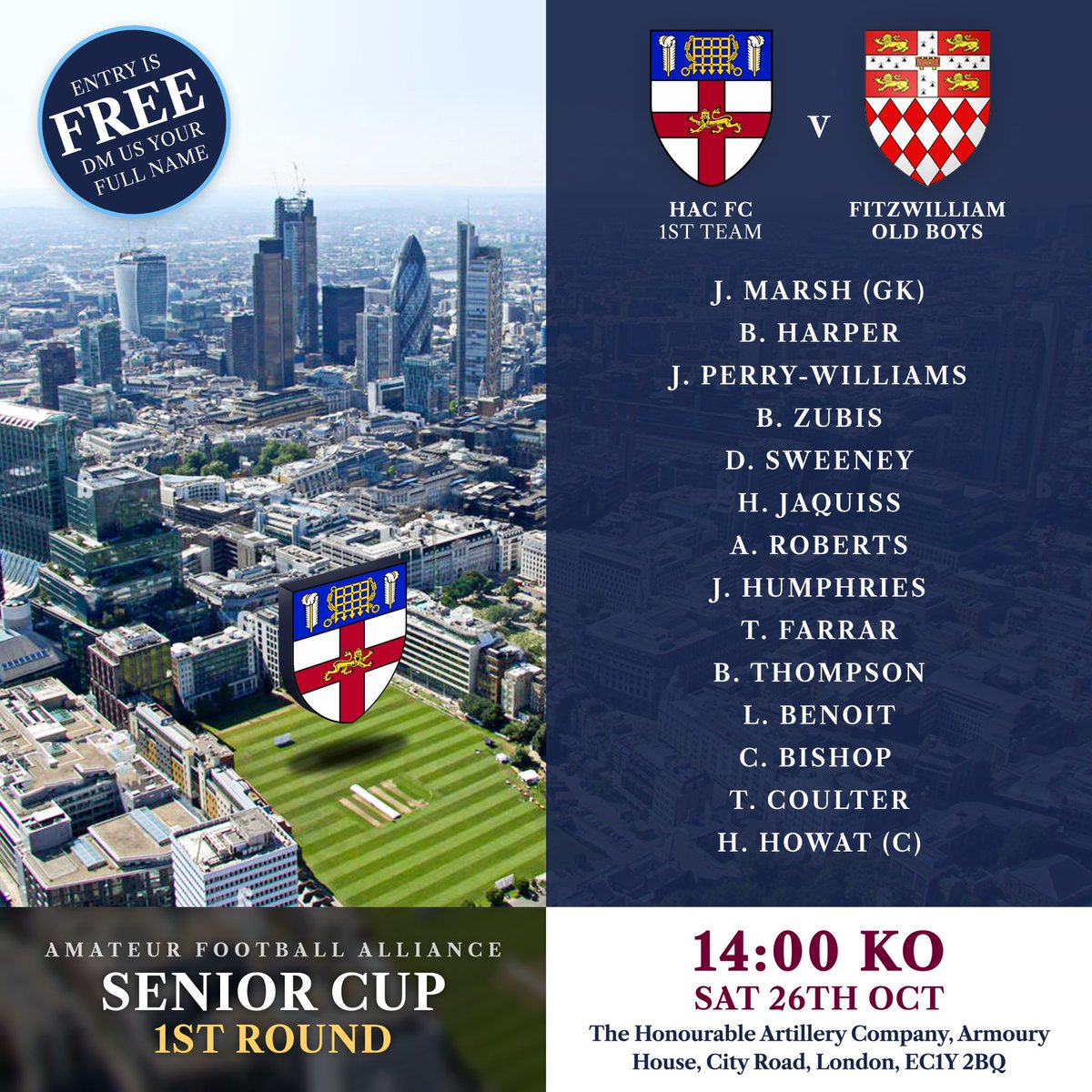 HOME🏡

Details below for our return to Armoury House this Saturday. Please let us know your FULL NAME by 2pm on Friday if you wish to attend!

#UTHAC🔵🟣