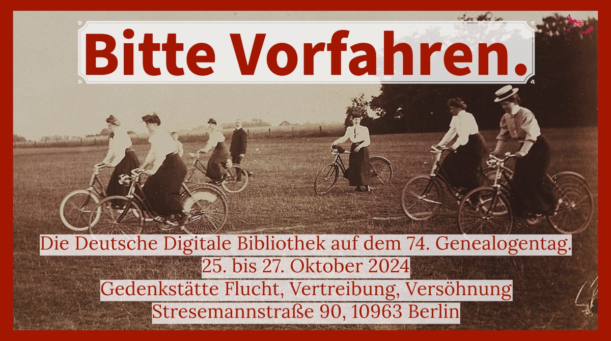 @ddbkultur@openbiblio.social (@ddbkultur) on Twitter photo #Familienforschung mit der Deutschen Digitalen Bibliothek ist kostenlos und ohne Anmeldung möglich. Auf dem #Genealogentag stellen wir #Zeitungsportal und <a href="/archivportal/">Archivportal-D</a> vor - besucht uns an unserem Stand!
Alle Infos: deutsche-digitale-bibliothek.de/content/blog/d…
---
#Genealogie #Ahnenforschung #Familienforschung mit der Deutschen Digitalen Bibliothek ist kostenlos und ohne Anmeldung möglich. Auf dem #Genealogentag stellen wir #Zeitungsportal und <a href="/archivportal/">Archivportal-D</a> vor - besucht uns an unserem Stand!
Alle Infos: deutsche-digitale-bibliothek.de/content/blog/d…
---
#Genealogie #Ahnenforschung
