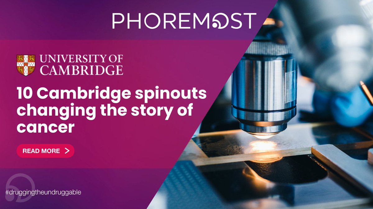 PhoreMost (@phoremostltd) on Twitter photo 💡 A brilliant idea for helping cancer patients is just an idea until it's put into practice.
Here, <a href="/Cambridge_Uni/">Cambridge University</a> explores 10 of its spinouts #ChangingTheStoryOfCancer, including PhoreMost, by developing more effective and targeted oncology therapies: tinyurl.com/23etgn8n 💡 A brilliant idea for helping cancer patients is just an idea until it's put into practice.
Here, <a href="/Cambridge_Uni/">Cambridge University</a> explores 10 of its spinouts #ChangingTheStoryOfCancer, including PhoreMost, by developing more effective and targeted oncology therapies: tinyurl.com/23etgn8n