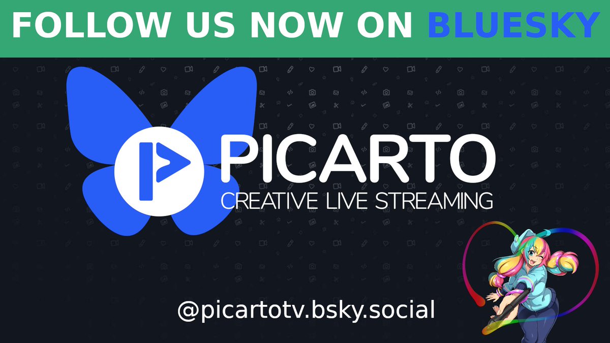 Dear Picarto Community,

🎨✨ No matter where you roam, we’re here to stay,
That’s why we’ve joined Bluesky today! 🌌🌈

Artists, VTubers, come and see,
Follow @picartotv.bsky.social, where you’re meant to be! 💫

bsky.app/profile/picart…

❤️🫶💝

#PicartoTV #Bluesky