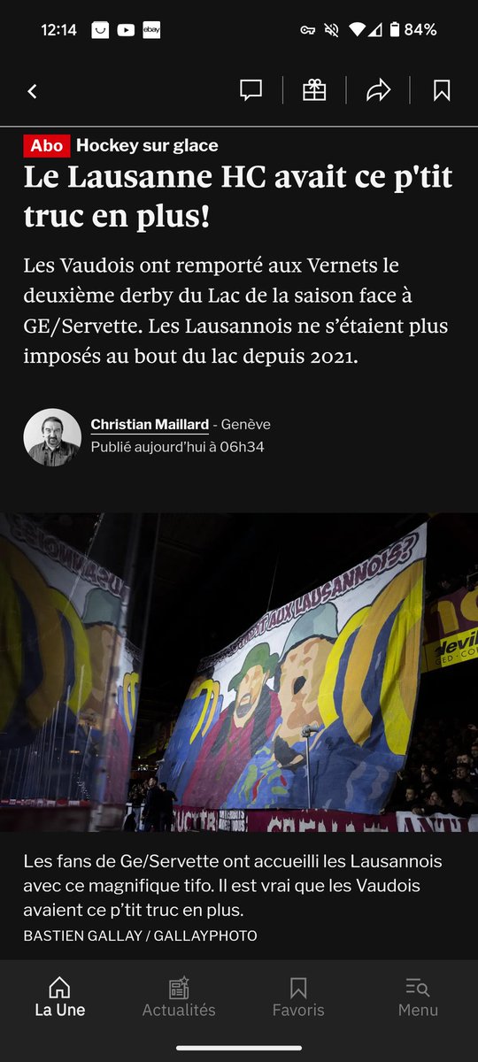 Sans faire nos vierges effarouchées Autant le "Tifo" est plutôt bien trouvé, autant on ne trouve pas que ce soit le rôle de <a href="/24heuresch/">24 heures</a> de le relayer et le mettre en exergue... Oh wait c'est du Christian Maillard....