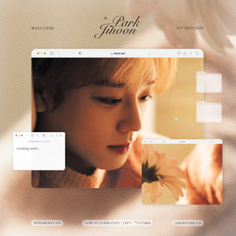 [#PJHinVN] 𝐖𝐞𝐥𝐜𝐨𝐦𝐞 𝐏𝐚𝐫𝐤 𝐉𝐢𝐡𝐨𝐨𝐧 𝐭𝐨 𝐕𝐢𝐞𝐭𝐧𝐚𝐦 🇻🇳

💚💛💖

🔜coming soon🔜
Project from #VNMAYUnion 
<a href="/JihoonAirVN/">JihoonAirVN</a> <a href="/withjihoonvn/">위드훈 🍊</a> <a href="/LIYEJihoonPark/">LOST IN YOUR EYES - J;hㄴㄱn Park</a> 
 #박지훈 #PARKJIHOON