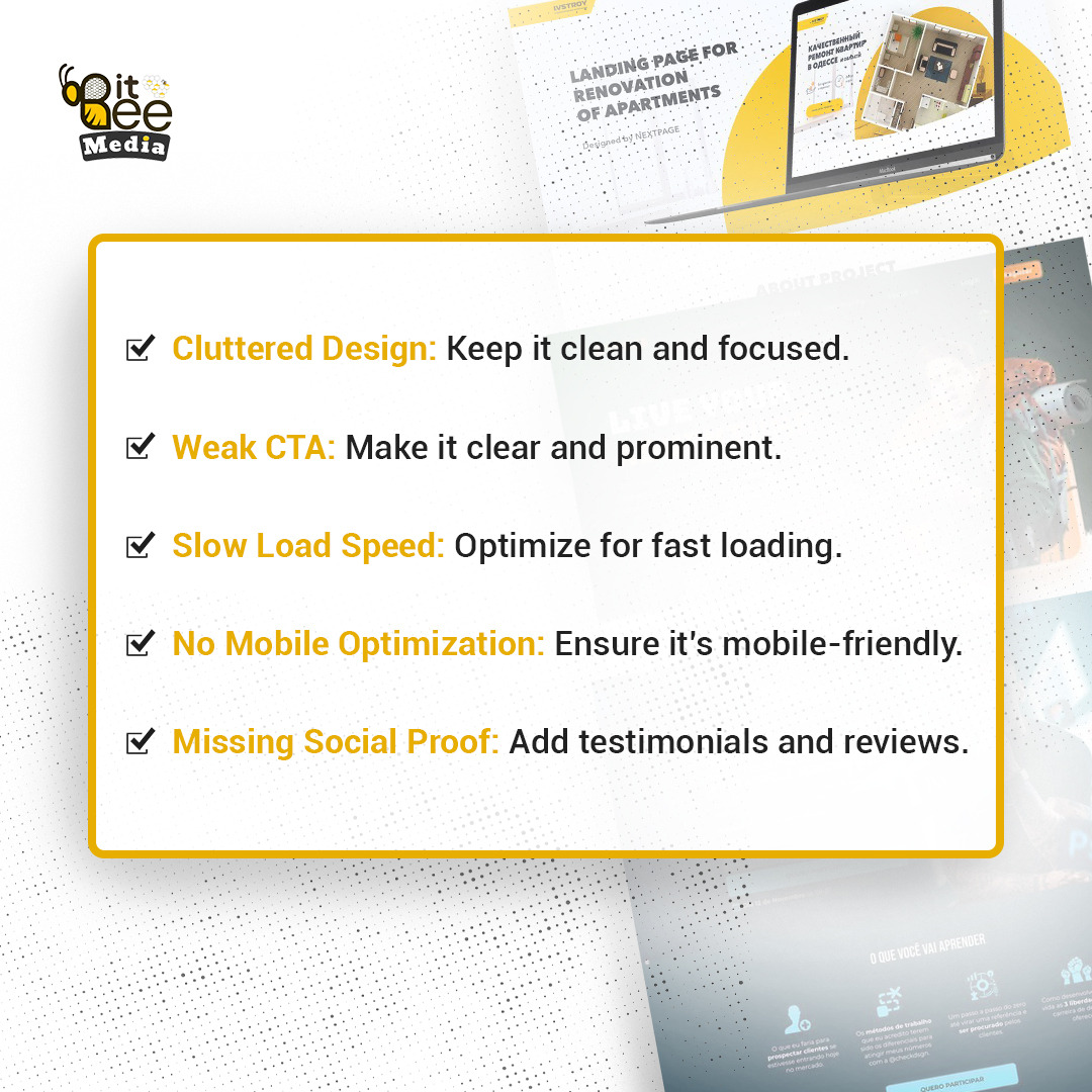 MediaBitbe77897's tweet image. 🚨 Top 5 landing page mistakes hurting your conversions! Swipe to fix them! 💡📉

#OptimizeYourPage  #LandingPageTips #ConversionBoost #BitbeeMedia