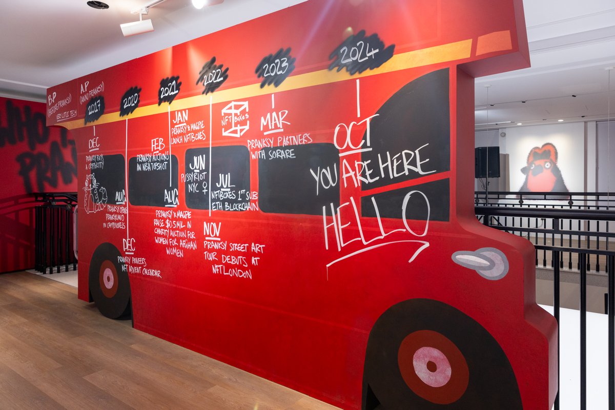 AspreyStudio's tweet image. NFT Revolution: I am Pranksy closes tomorrow!

The @pranksy exhibition at Asprey Studio Gallery in Mayfair presents an unprecedented and comprehensive exploration of NFTs, bridging digital and physical art.

The exhibition begins with a timeline tracing the evolution of NFTs,…