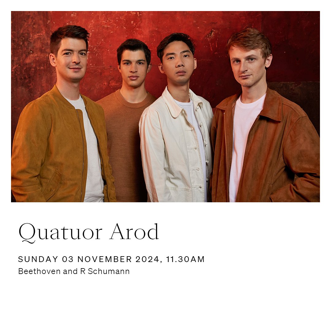 Wigmore Hall (@wigmore_hall) on Twitter photo This morning, <a href="/Quatuor_Arod/">QuatuorArod</a> perform a programme of Beethoven and R Schumann 🎻
Tickets include a free coffee, sherry or juice ☕️🍷🧃
🕰️ 11.30am
🎟️ wigmore-hall.org.uk/whats-on/20241… This morning, <a href="/Quatuor_Arod/">QuatuorArod</a> perform a programme of Beethoven and R Schumann 🎻
Tickets include a free coffee, sherry or juice ☕️🍷🧃
🕰️ 11.30am
🎟️ wigmore-hall.org.uk/whats-on/20241…