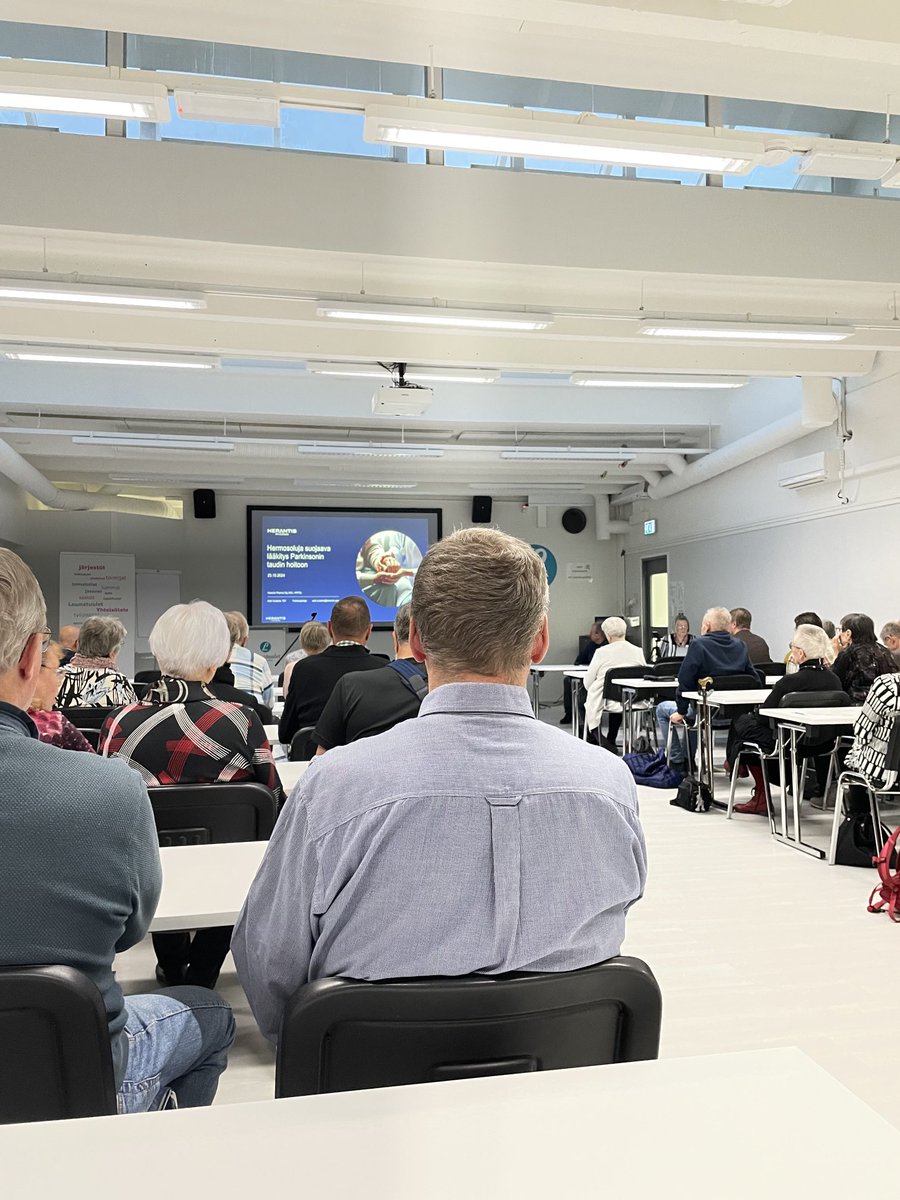 Liikehäiriösairauksien liitto (@liikehairiofi) on Twitter photo <a href="/VuolantoAntti/">Antti Vuolanto</a> piti selkeän esityksen Parkinsonin taudin lääkekehityksestä Turun Seudun Parkinson-yhdistyksen syyskokouksen yhteydessä. Herantis Pharman toimitusjohtajan viesti antoi toivoa sairastaville. #neurologia #potilasjärjestö #kliininentutkimus <a href="/VuolantoAntti/">Antti Vuolanto</a> piti selkeän esityksen Parkinsonin taudin lääkekehityksestä Turun Seudun Parkinson-yhdistyksen syyskokouksen yhteydessä. Herantis Pharman toimitusjohtajan viesti antoi toivoa sairastaville. #neurologia #potilasjärjestö #kliininentutkimus