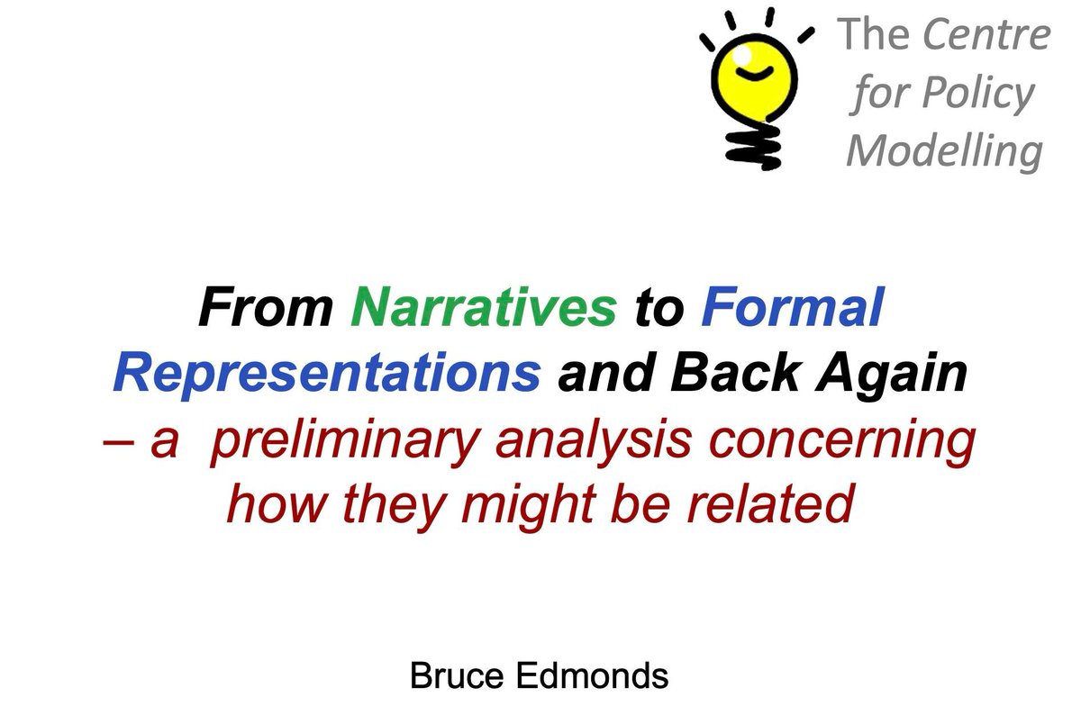 The slides from my talk at the "Culture of the artificial" workshop in Copenhagen. Available at cfpm.org/slides/Culture… #narrative #simulation #socialscience #ABM #agentbased #stakeholders #policy #culture #LLM