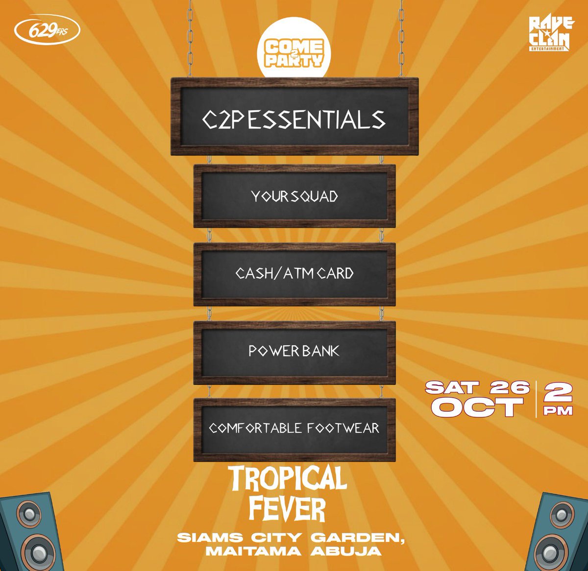 Come2partyng's tweet photo. It's officially 2 days to the biggest
Afrohouse and Amapiano Rave in Abuja!
As we get set to Come2party, here are some of the essentials you will need!
Ticket link in bio !
https://t.co/lWnA55itaB https://t.co/KgjuD01Uwn