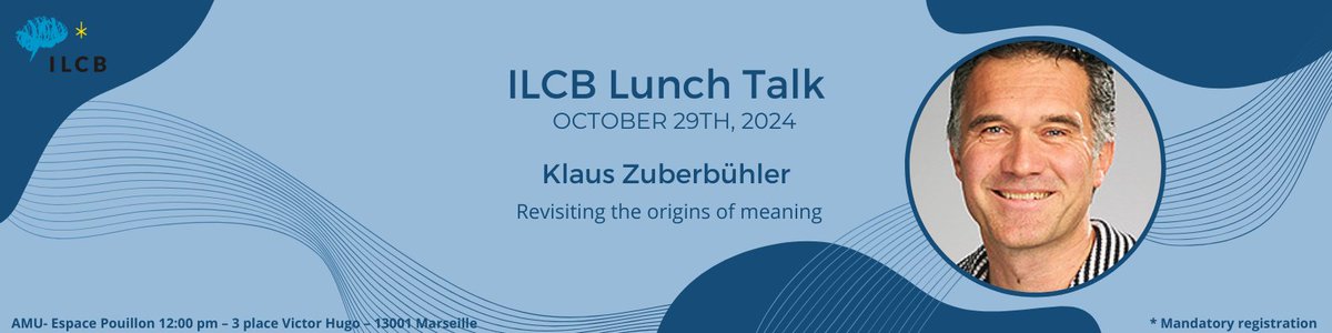 ILCB_france's tweet image. 🔔 Join us for the ILCB Lunch Talk on November 29 at 11 AM with Klaus Zuberbuhler, who will explore the origins of meaning in language.
 Info and registration: ilcb.fr/event/revisiti…
 #ResearchTalk #LanguageEvolution