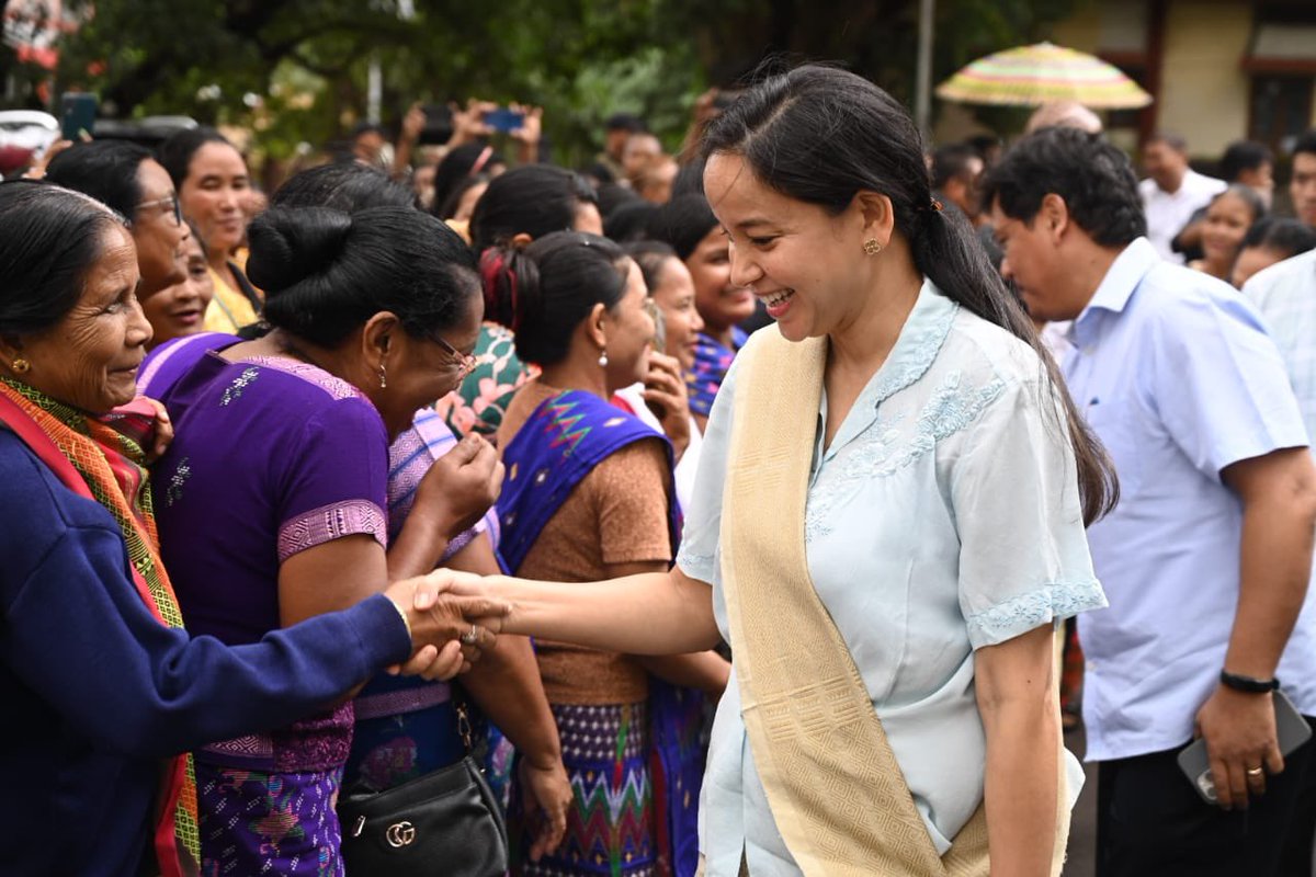 SangmaConrad's tweet photo. Along with our supportive friends of Gambegre Constituency, our candidate Dr. Mehtab Chandee Sangma filed for nomination in Tura today. The cheers are louder today- vote for Chandee, vote for NPP! https://t.co/ePdSScQhZs