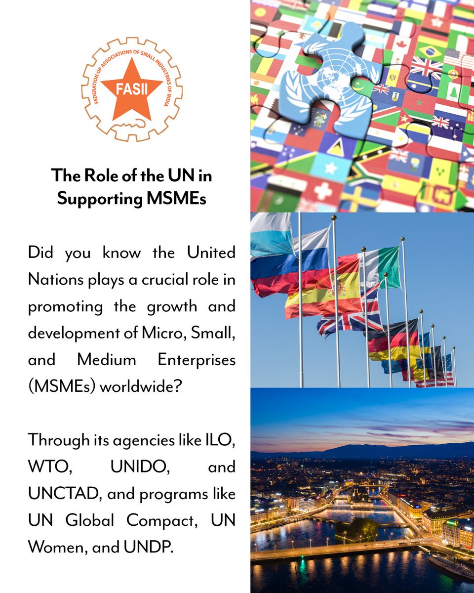 fasiiorg's tweet photo. Today, on #WorldUnitedNationsDay, let’s celebrate the UN’s role in supporting MSMEs. From ILO to WTO, the UN provides essential tools for small businesses to thrive. #SmallBusiness #UN #Empowerment https://t.co/krG8ZJoJAA