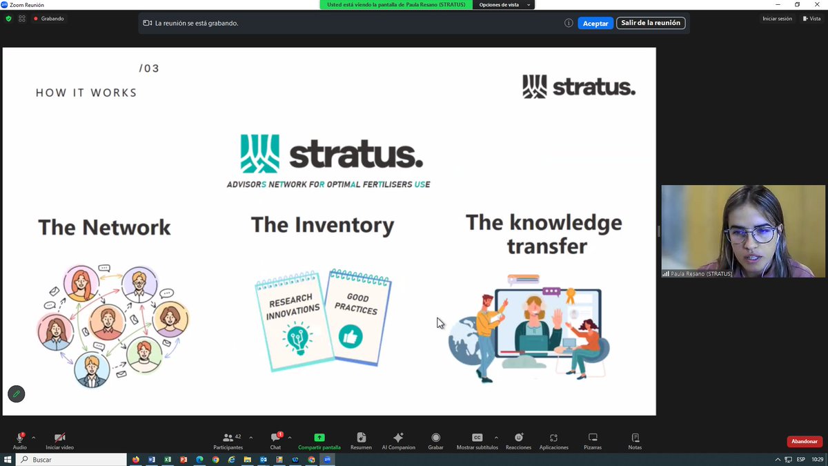 IntiaSa's tweet photo. Hoy Paula Resano, de #INTIA, ha presentado el proyecto @STRATUS_EU en el evento 'Thematic Networks' organizado por #EUFRAS, en el que han participado otros 2 proyectos de redes de asesoramiento.
#AdvisoryNetPESTy #OrganicAdviceNetwork https://t.co/qxz0LnLfos