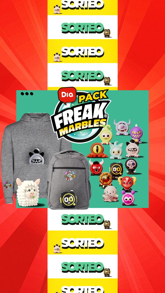 🎁SORTEO DEL DIA🎁

Llévate este pack de Freak Marbles 🔥
Mochila, sudadera y canicas oficiales 😎

• Síguenos @dia_esp
• Menciona a un amigo y usa el #SorteoDelDia
• Like y RT

BBLL epr.ms/4dSj38o