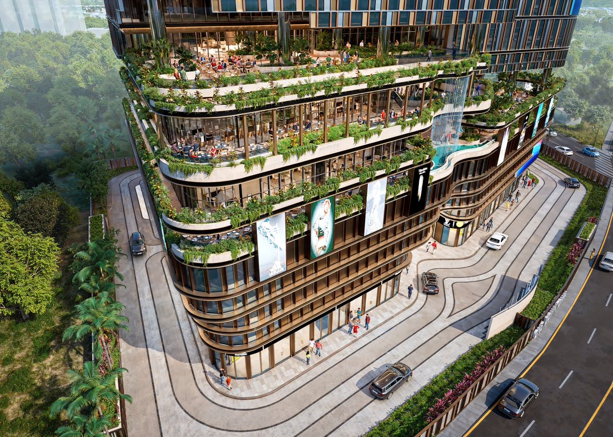 simon_naf's tweet photo. More #ONEDowntown Images #India #Hyderabad #Architecture #Office #Mall #RetailDesign #LandscapeDesign #FacadeDesign #WeAreEnzyme . The building is already #underconstruction https://t.co/363gORxWNo