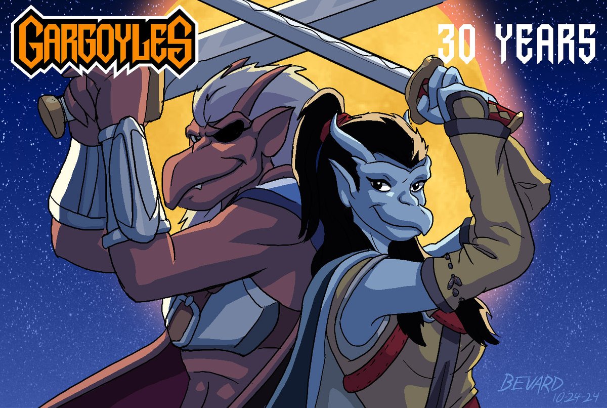 One thousand years ago,
superstition and the sword ruled.
It was a time of darkness,
it was a world of fear,
It was the age of Gargoyles.

30 years ago today Gargoyles premiered on television, arguably the greatest American animated tv series, and I had to do something!