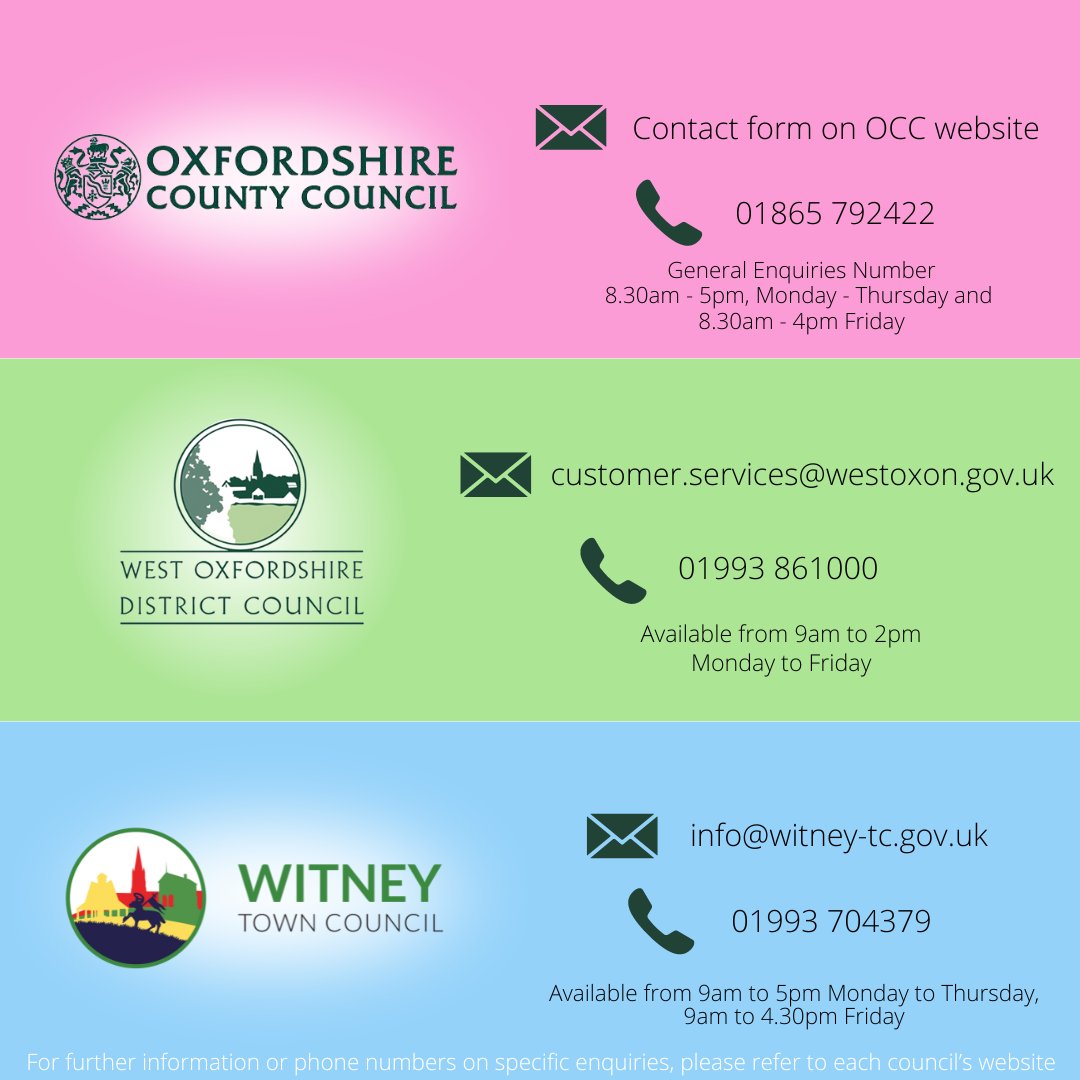 Witney Town Council (@witneytowncounc) on Twitter photo Councils are local authorities with different responsibilities & duties. Witney has three tiers of council that provide its services. Here is a reminder of who does what.
witney-tc.gov.uk/news/what-do-c… Councils are local authorities with different responsibilities & duties. Witney has three tiers of council that provide its services. Here is a reminder of who does what.
witney-tc.gov.uk/news/what-do-c…