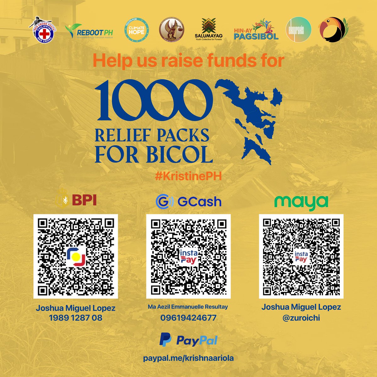 UPRCY's tweet photo. 𝗖𝗔𝗟𝗟 𝗙𝗢𝗥 𝗗𝗢𝗡𝗔𝗧𝗜𝗢𝗡𝗦🚨 #BicolNeedsHelp

The UP Red Cross Youth, together with its partners, Reboot Philippines, Youth for Climate Hope, Bicol University Pre-Law Society, Salumayag Youth Collective for Forests, Hin-ay Pagsibol Youth Organization, Ekopraxis and https://t.co/UnFp1mFMLW