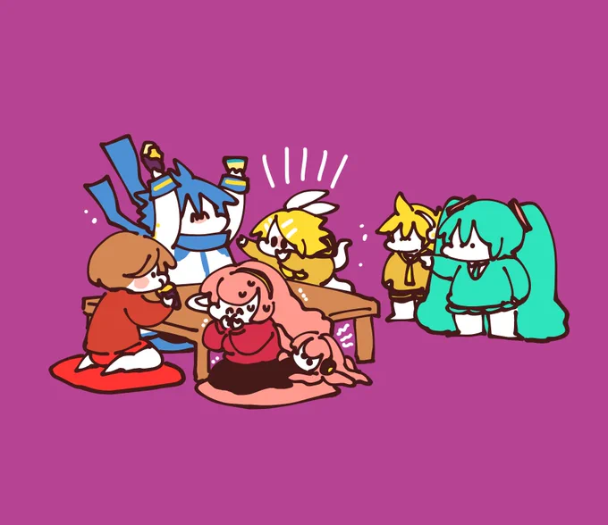 焼き芋食べてるのがバレたボカロ達 