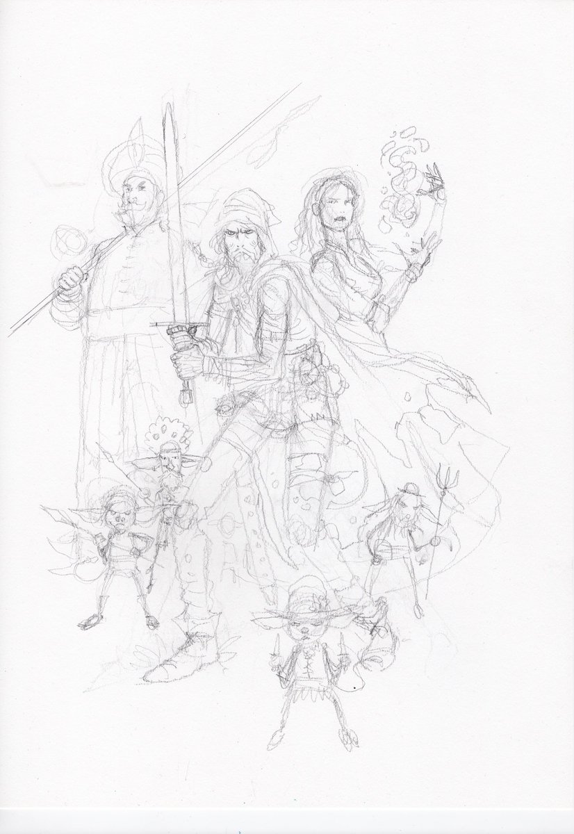 Here are the pencils and inks of some fantasy folk. #fantasyart #comics