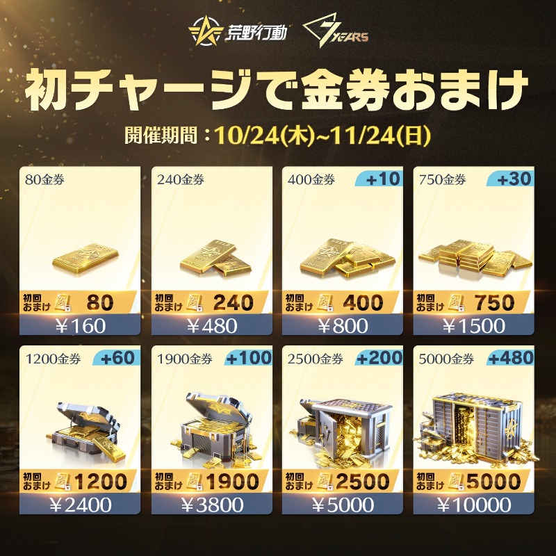 荒野7周年 限定キャンペーン10/24から開催🔛 ここでキャンペーン内容を