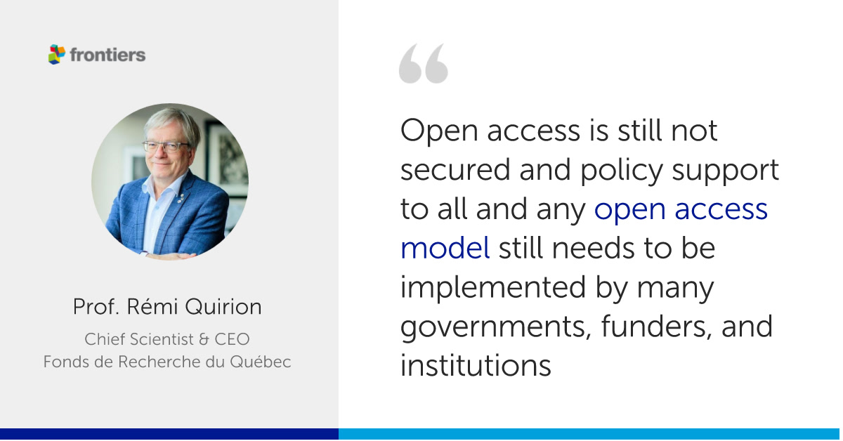 FrontiersIn's tweet photo. Fostering open science, bridging knowledge gaps and building science advice capacity are key to global progress. We need to assess its impact and ensure AI solutions help with accessibility and equity.

President of @INGSciAdvice Rémi Quirion(@SciChefQC) shares his reflections ⬇️