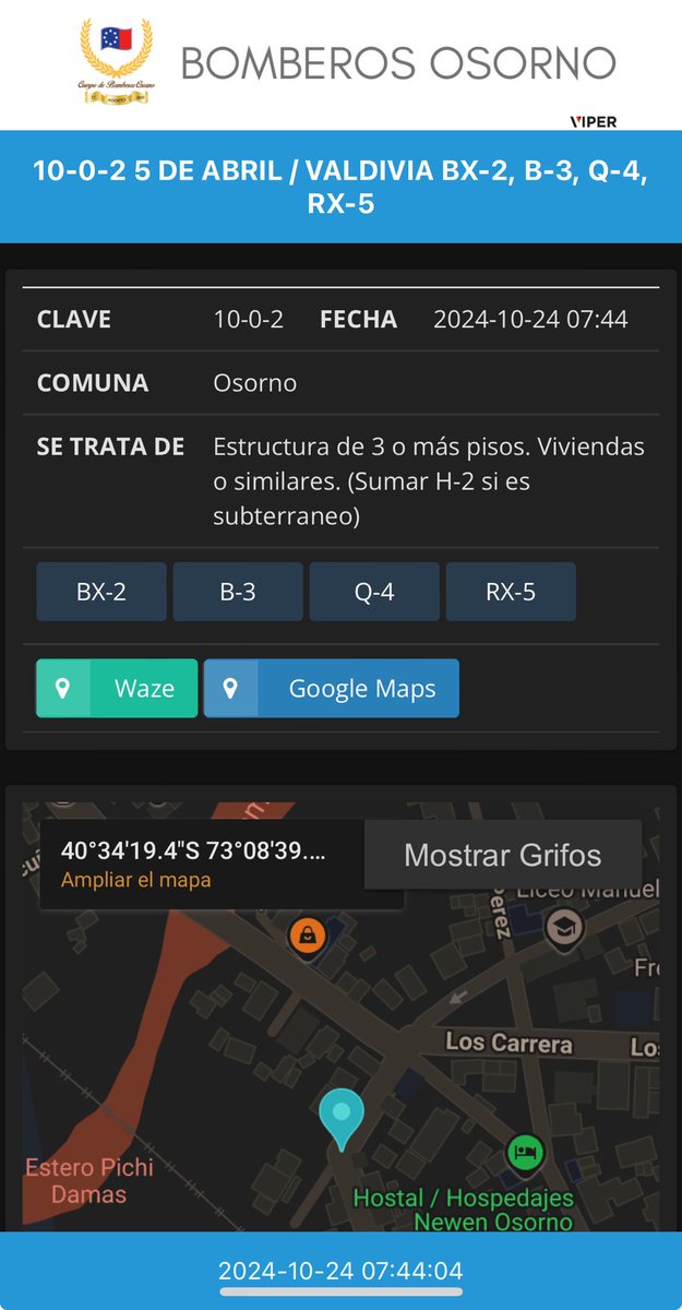 Bomberos_Osorno's tweet photo. #Osorno https://t.co/0giS5DpgCN