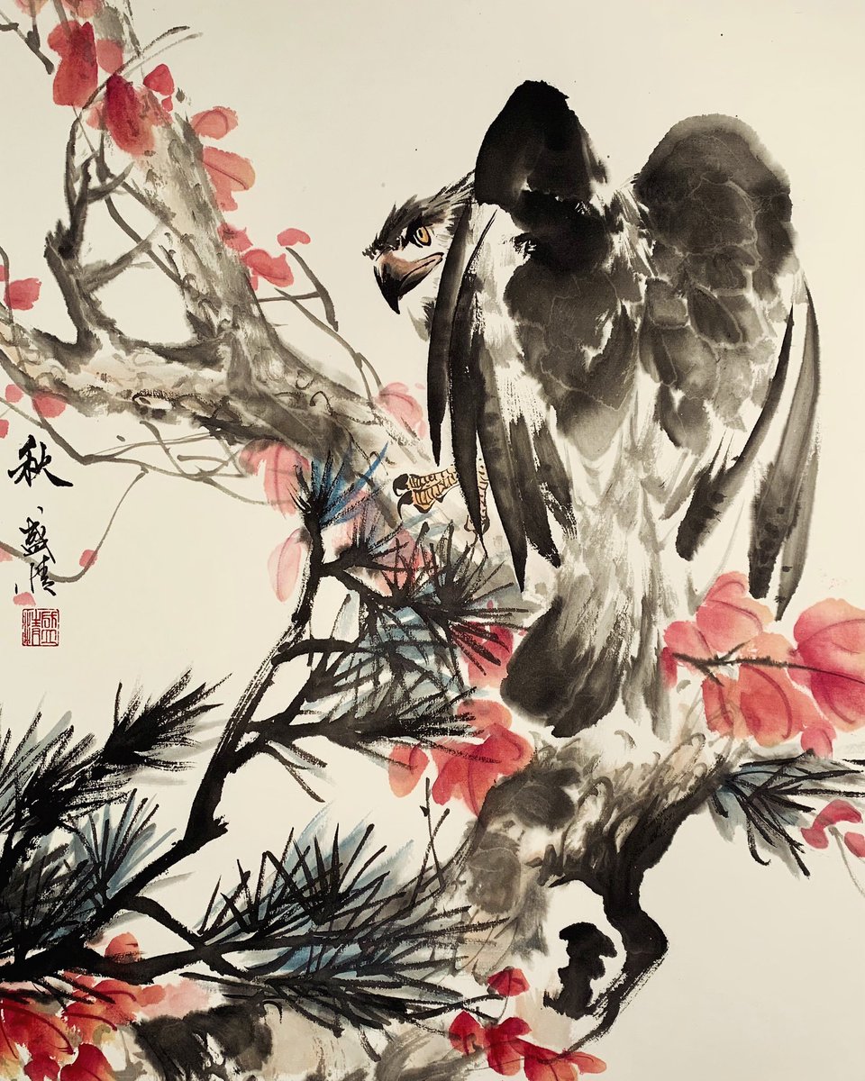 Fiona_Ink's tweet photo. An autumn piece for you 🍂 🦅 Chinese freehand painting, over rice paper 

🛍️https://t.co/iCfWlfA9a6

#traditionalart #chinesepainting #artoftheday #painting #paintingoftheday #eagleart #autumn #autumnvibes #buyartonline #inkdifferentstudio https://t.co/bcXyub2cZu