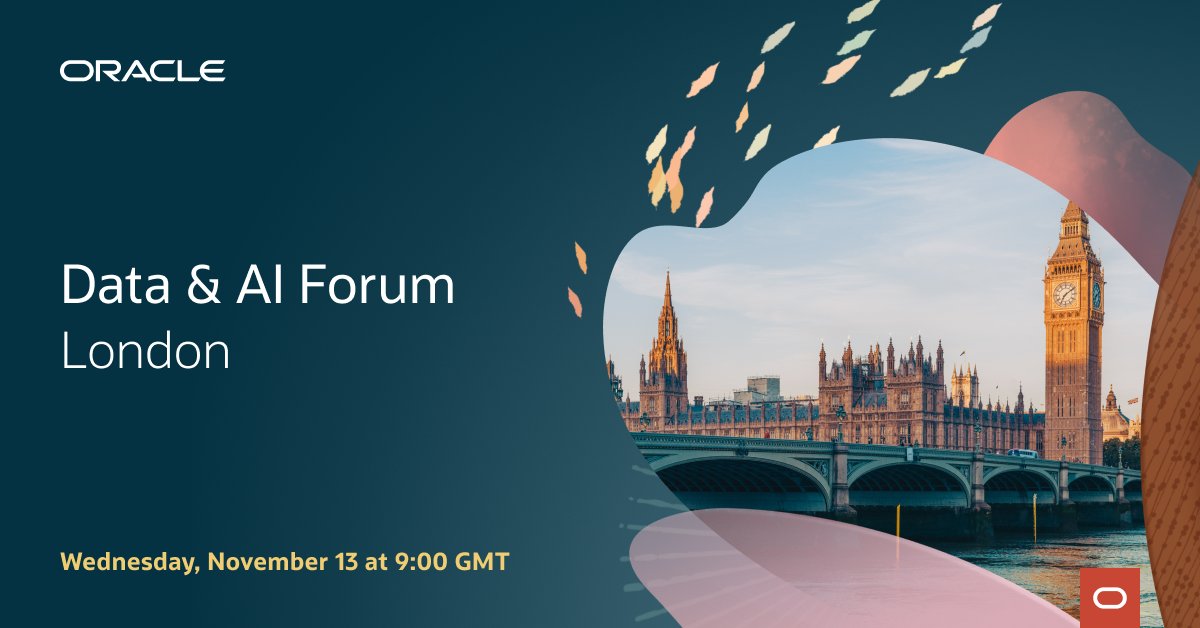 corinnareilly's tweet photo. Join Oracle's Data &amp; AI Forum London to explore high-value AI use cases and gain insights from expert-led discussions on how to position your organization for leveraging the latest AI technologies: https://t.co/iwuSZ43AJ5 https://t.co/cSqBhipGs4
