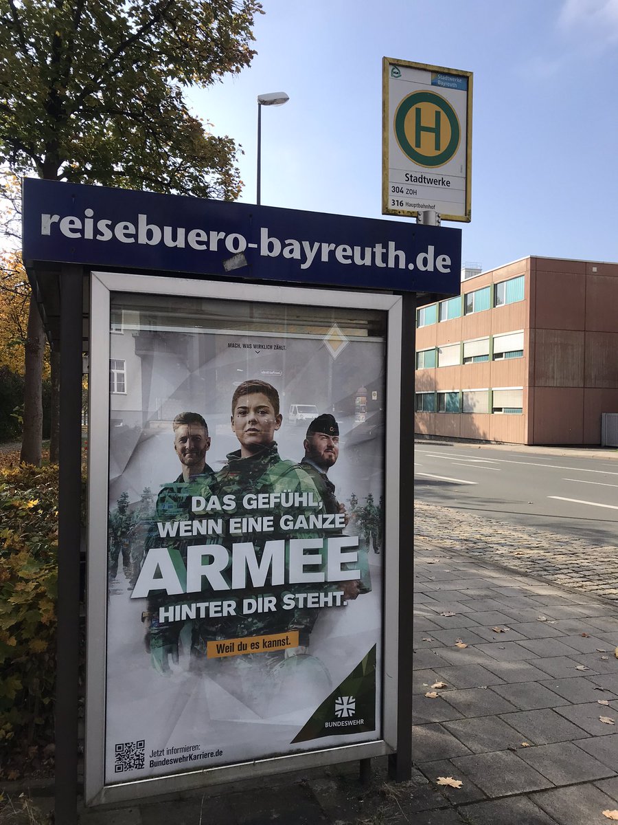 Militarism’s an old fashioned concept, they said… There weren’t these sort of recruitment adverts when I was a student in Germany some twenty-odd years ago