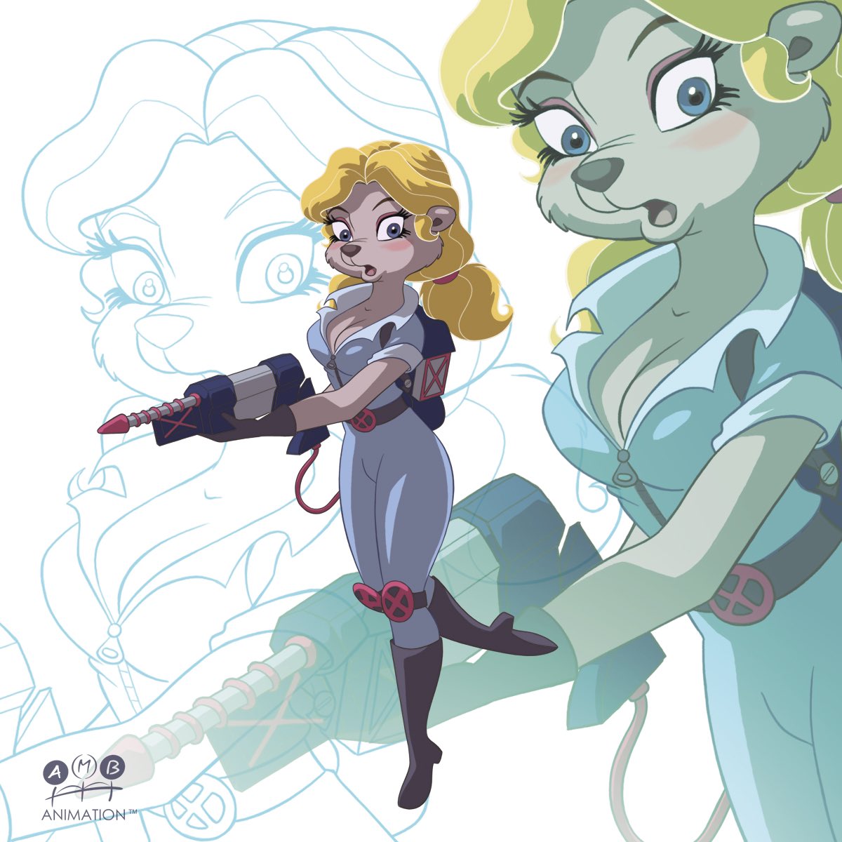 AMBartist's tweet image. In Todays livestream I talked about drawing poses from the imagination. With Halloween drawing near I thought Gracie as a Ghostbuster would be a cool example! #traditionalanimation #framebyframe #2danimator #animationart #ghostbusters