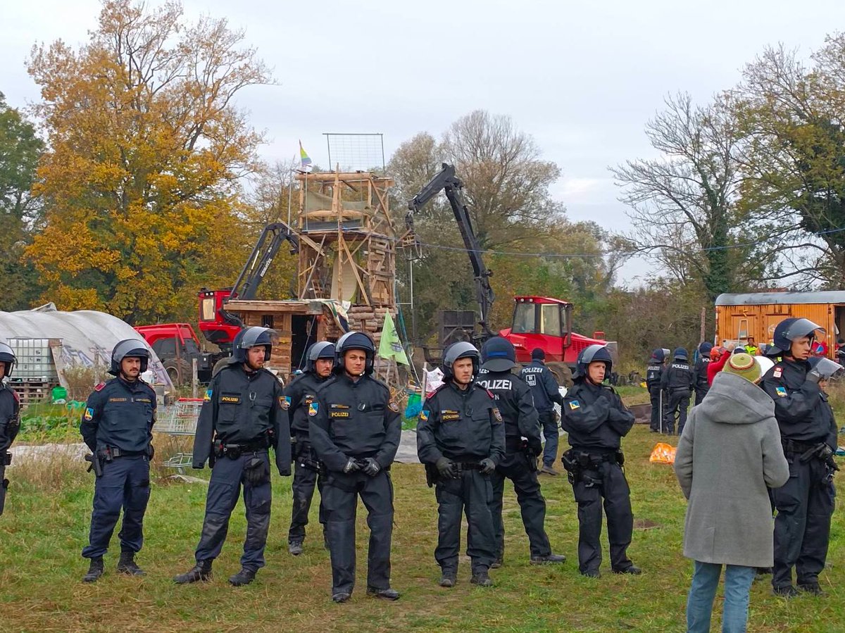 Wieder einmal zerstören diejenigen, die eigentlich das Beste für die österreichische Bevölkerung anstreben sollten, aktiv unsere Lebensgrundlagen. Die Besetzung gegen die #Ostumfahrung wurde heute geräumt, die Bäume gefällt. Die Zerstörung der Äcker hat schon vor Tagen begonnen.