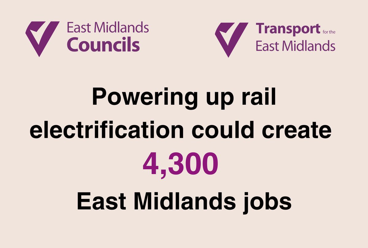 🚆 Electrification of the Midland Mainline could create 4,300 skilled jobs in the East Midlands!

Regional leaders, MPs, and the business community are calling on the government to commit to electrifying the line north of South Wigston up to Sheffield.

emcouncils.gov.uk/powering-up-ra…