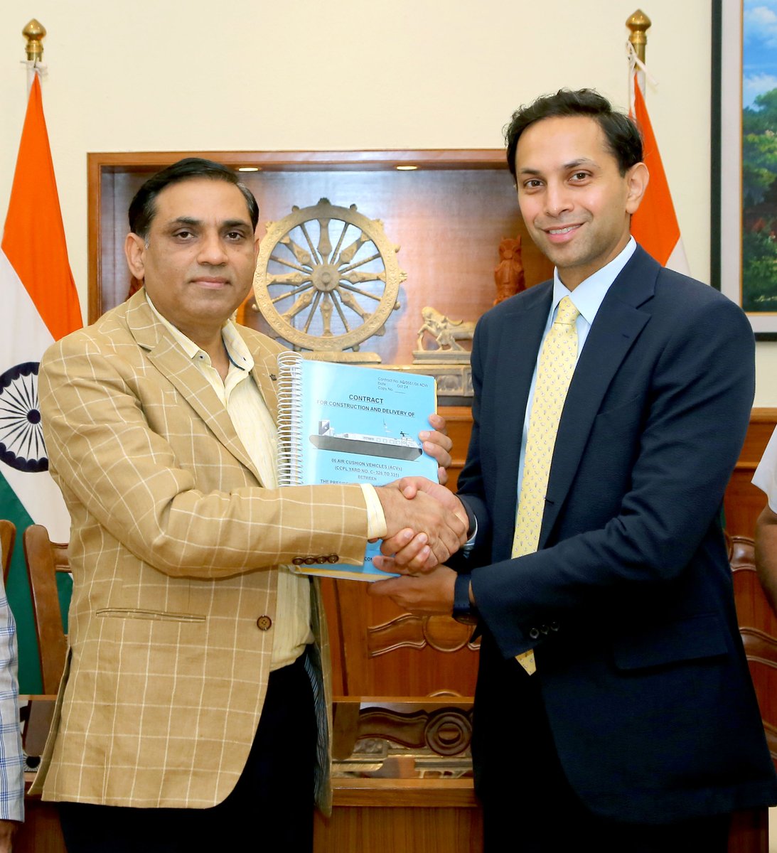 Ministry of Defence today signed contract with Chowgule &amp; Company Pvt Ltd for six indigenous Air Cushion Vehicles (ACVs) for <a href="/IndiaCoastGuard/">Indian Coast Guard</a> at ₹387.44 cr, to enhance coastal patrolling, reconnaissance &amp; rescue ops under 'Aatmanirbhar Bharat' vision.

More: