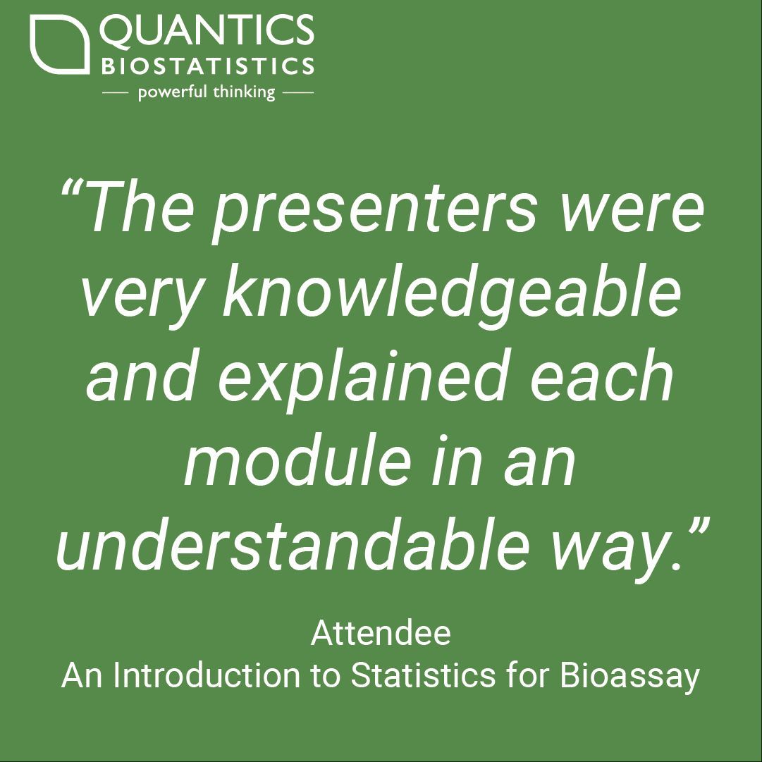 Our bioassay statistics training course is just a couple weeks away! Book your place now to avoid missing out!
Book here: buff.ly/3WDuiLk 
#bioassay #biostatistics #statistics #drugdevelopment #training #course