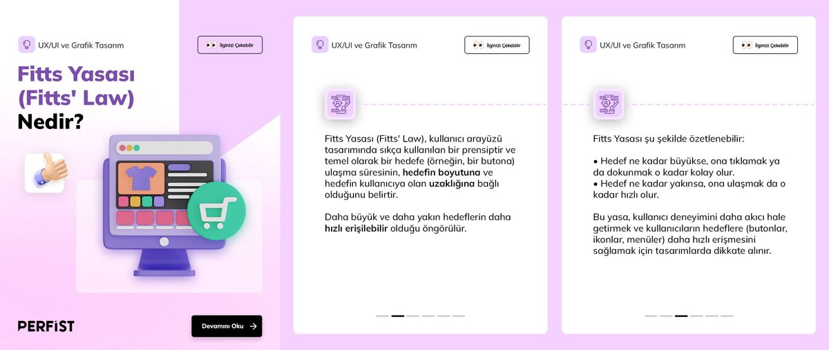 perfistdigital's tweet photo. Tasarım dünyasında kullanıcıların hedeflere daha hızlı erişmesini sağlayan “Fitts Yasası’’ nedir? Sizin için açıkladık! 🚀💡

👉UX/UI ve Grafik Tasarım hizmetimiz için hemen bizimle iletişime geçin!

#UXTasarım #UITasarım #KullanıcıDeneyimi #DijitalTasarım #FittsYasası https://t.co/WdxdbludMa