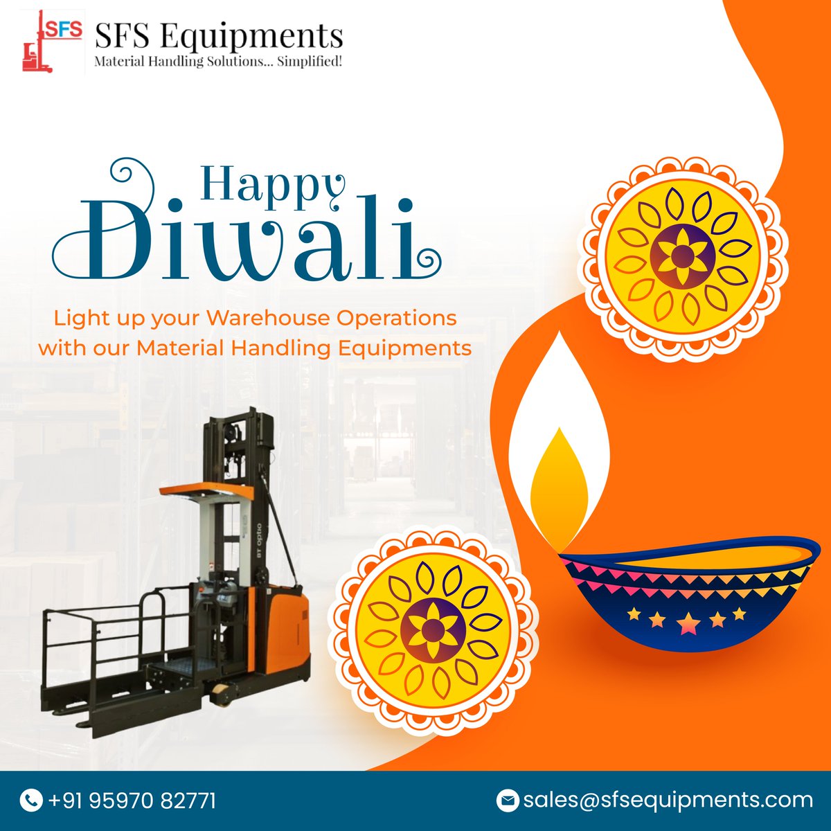 sfsequipments's tweet photo. 🪔 Happy Diwali! Transform your warehouse operations with our material handling equipments🌟. This festive season, let’s focus on growth and innovation! ✨

Visit our website for more details 🌐  https://t.co/dmL6scGuGa

#diwali2024 #sfsequipments #materialhandlingequipment https://t.co/VH6QzQOe94