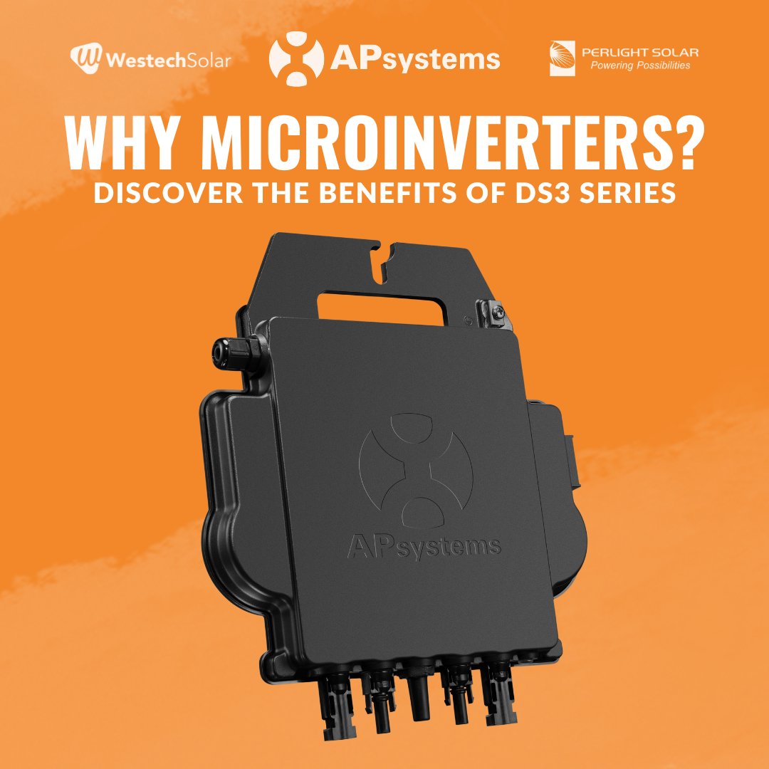 Westech_uk's tweet photo. Are you looking to maximise the efficiency of your solar system? ⚡

Discover the benefits of the DS3 microinverters from @APsystems_EMEA which provides powerful, reliable and safe solutions for solar energy production. https://t.co/3DubcGyylX