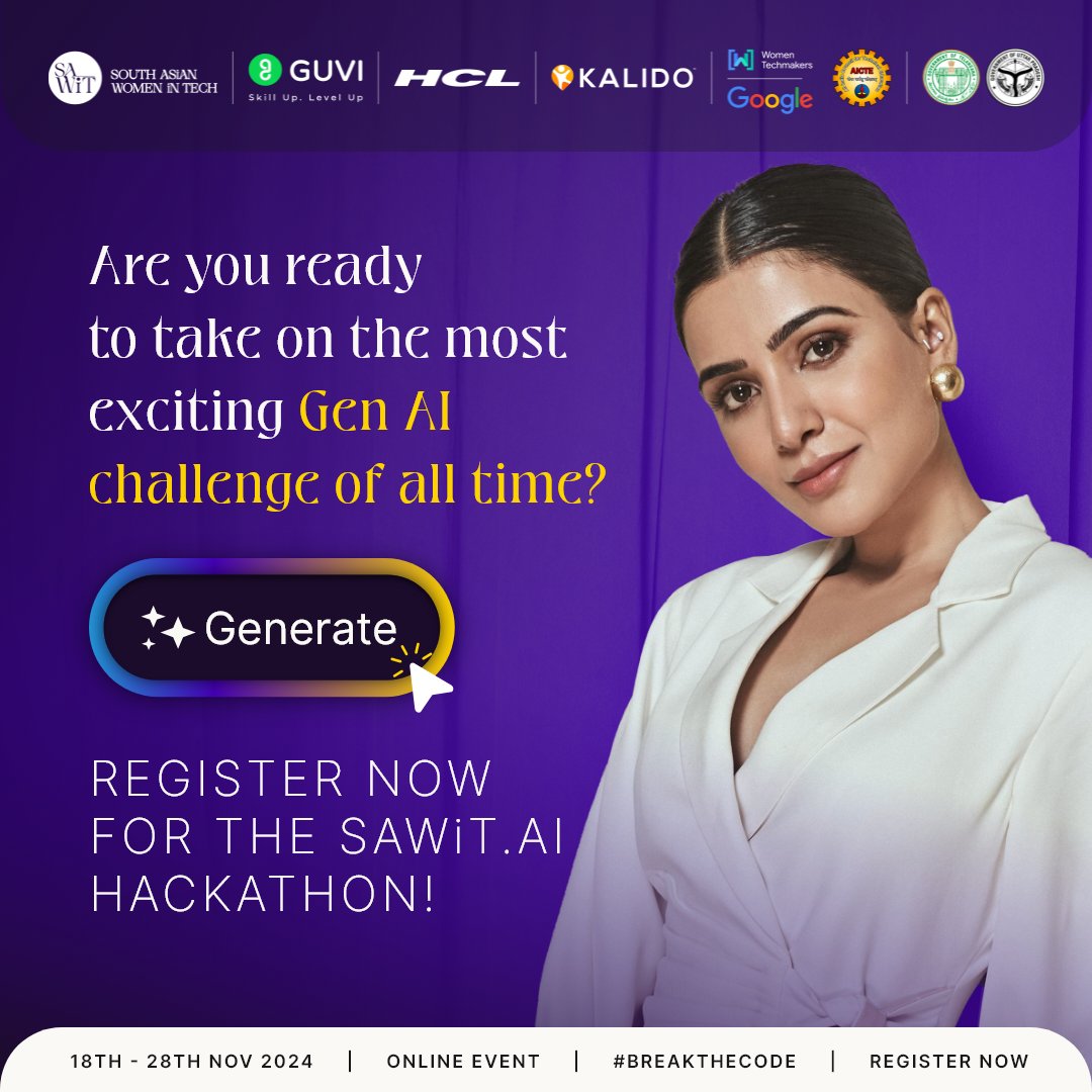 sawit_network's tweet photo. Join the https://t.co/BCvnu8Vp4g Hackathon! Create a dataset, train your LLM with Vertex AI, and test on GUVI. Ready to make an impact?

Register now - https://t.co/mjlJL8qWtL

#GenerativeAI #BreakTheCode #WomenInTech #AI #GenAI #GenAIRevolution #GenAILearnathon #GenAIHackathon https://t.co/1DYYU478vP