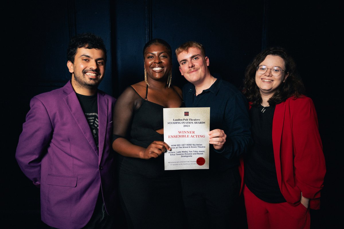 #LPTAward2024 in pictures

WINNER ENSEMBLE ACTING

HOW DID I GET HERE? By Helen Squires at <a href="/BreadandRosesTC/">The Bread & Roses Theatre</a> 
Actors: Luke Madaj, Yan Toby-Amisi, Erica Taveres-Kouassi and Niamh Drumgoole <a href="/YanTobyAmisi/">Yan Toby-Amisi</a>  <a href="/TheHelenSquires/">Helen Squires</a> 

📸 <a href="/RossKernahan/">Ross Kernahan</a>