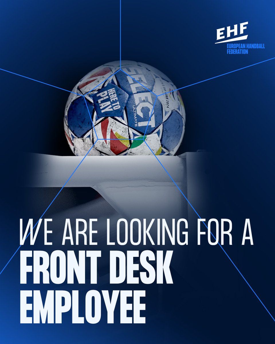 𝐽𝑜𝑖𝑛 𝑜𝑢𝑟 𝑡𝑒𝑎𝑚 𝑖𝑛 𝑉𝑖𝑒𝑛𝑛𝑎! 💼

Are you interested in the Front Desk Employee position? Want to be part of our dynamic team? Check all the requirements and apply today!

📌 Details here 👉eurohandball.com/en/news/en/job…
#EHF #handball #JobOpening #JobOpportunities