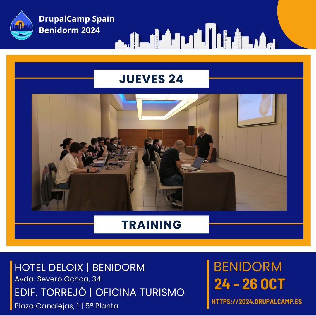 🎉 ¡Éxito rotundo en el Training | Introducción a Drupal 10 (Site Building)! 🎉

Hoy 26 alumnos han tenido la oportunidad de sumergirse en el mundo de Drupal 10 en la #DrupalCamp2024, gracias a la formación impartida por Fran Gil de Forcontu. 🚀

#Drupal