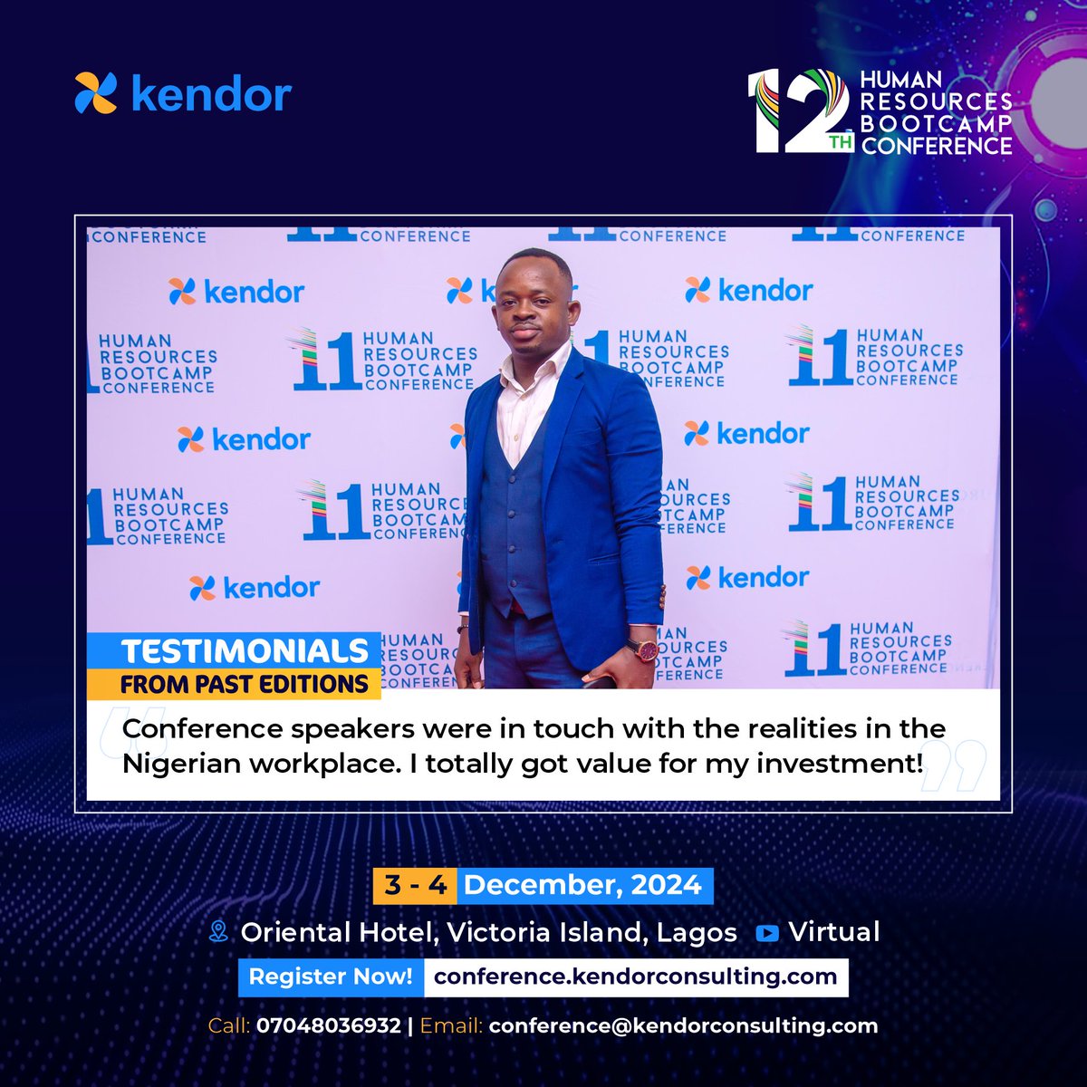 HRNigeria's tweet image. ⏳10 days left for Early Bird tickets! Don’t miss out on savings for #HRBootcamp2024. 

Register now - conference.kendorconsulting.com

#CountdowntoHRBC2024 #HRBootcampConference #Evolve2024 #HRBC2024