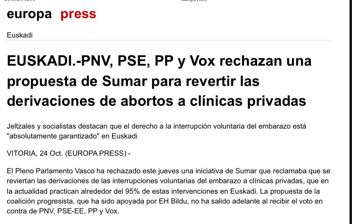 Alianza para mantener el negocio con nuestros cuerpos. Una vez más el Gobierno Vasco sigue mirando a su derecha.

Externalización, privatización y colaboración público-privada. Eso es lo único que conoce este gobierno y lo único que va a seguir haciendo.