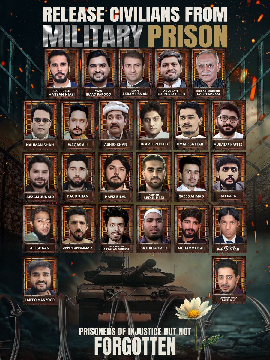 Notion of selling idea of imprisoning civilians and holding  ‘trials’ in military courts is obviously a crude example of 🇵🇰’s militaristic cabal’s deep level of irresponsibility, obtuseness and disrespect to nation; its military dishonour.  
#ReleaseMilitaryPrisoners