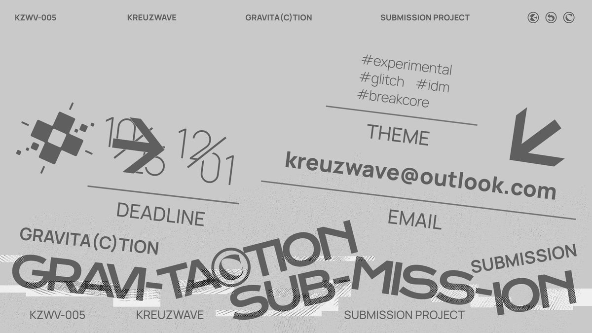 kreuzwave's tweet image. [ANNOUNCEMENT]
The open submission deadline for the album GRAVITA(C)TION, originally scheduled for October 25, 2024, has been extended to December 1, 2024 due to program adjustments. We welcome your submissions during this period and thank you for your support.