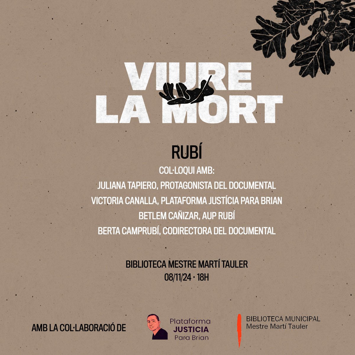 JusticiaBrian's tweet photo. 🎥#ViureLaMort: Quin espai té la mort al nostre entorn i quins límits condicionen els comiats i dols❓El documental posa sobre la taula els impactes d’invisibilitzar-la i la possibilitat de recuperar-la de l’esfera privada i la mercantilització.
🗓️8 novembre
📍Biblioteca de #Rubi https://t.co/jJT6d3W3o2