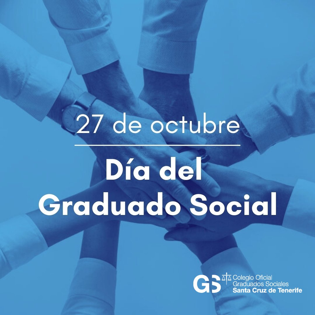 🔵Hoy es el día del GRADUADO SOCIAL!!!

¿Por qué el 27 de octubre?

👉📲diadelgraduadosocial.com/cuando-dia-gra…

#colegiooficialgraduadossocialestf #JusticiaSocial #graduadossociales