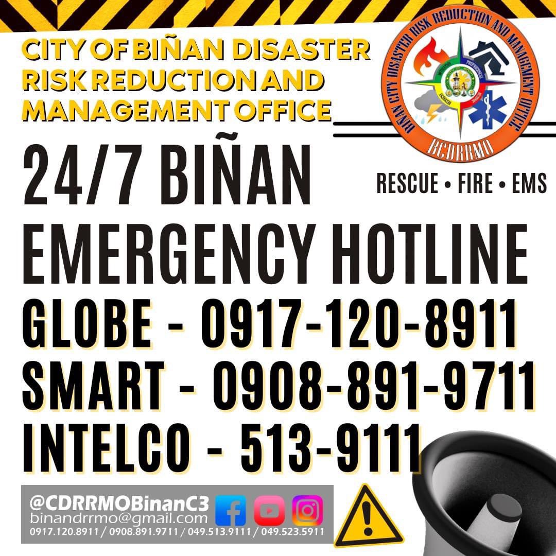 gwennybers's tweet photo. 24/7 BIÑAN EMERGENCY HOTLINES

#KristinePh #Biñan #Laguna #CALABARZON https://t.co/Coe1u2u5IZ